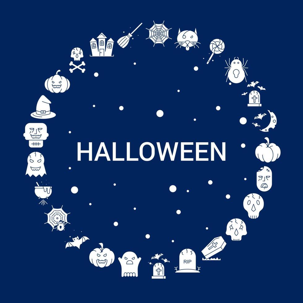 kreativer Halloween-Symbolhintergrund vektor