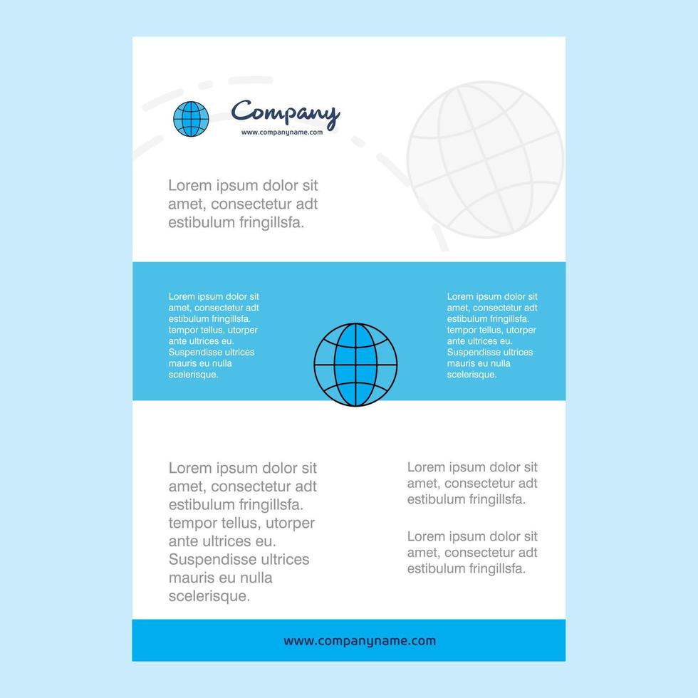 vorlagenlayout für globus unternehmensprofil jahresbericht präsentationen broschüre broschüre vektorhintergrund vektor