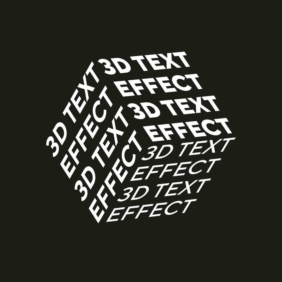 3D-Text neues einfaches Stock-Text-Effekt-Typografie-Design vektor
