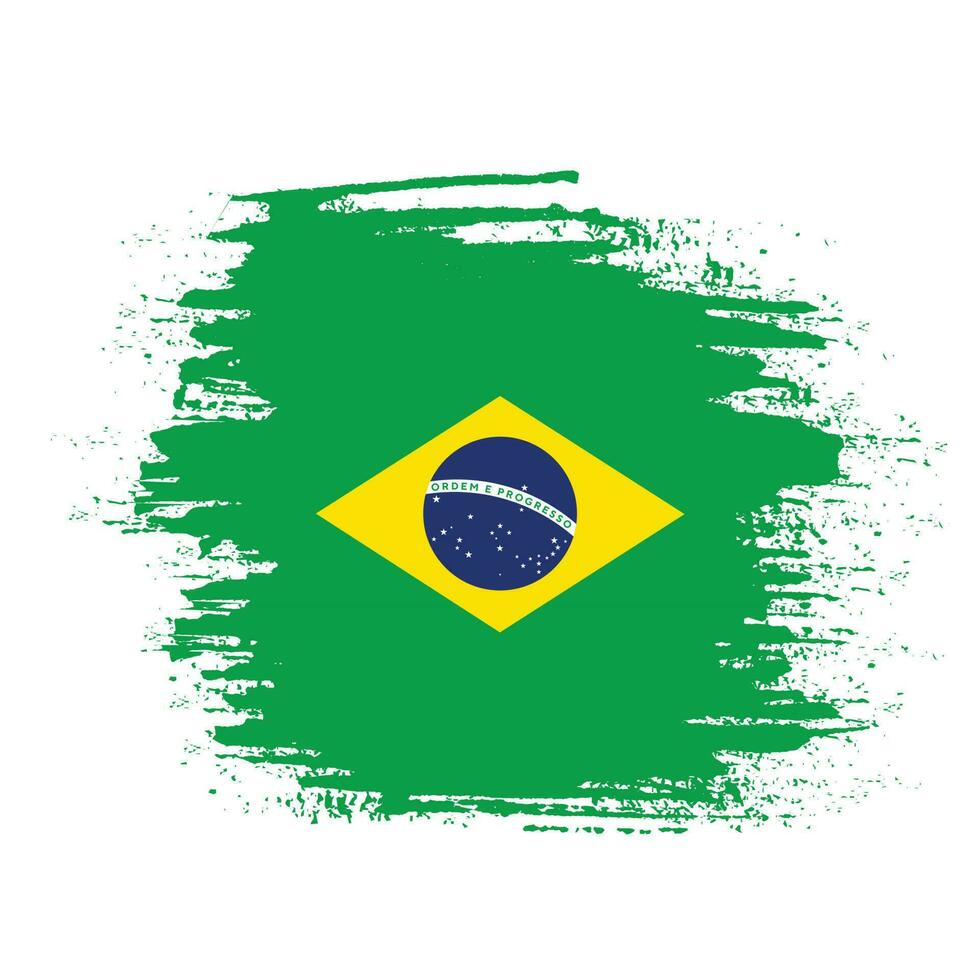 textur effekt Brasilien flagga vektor