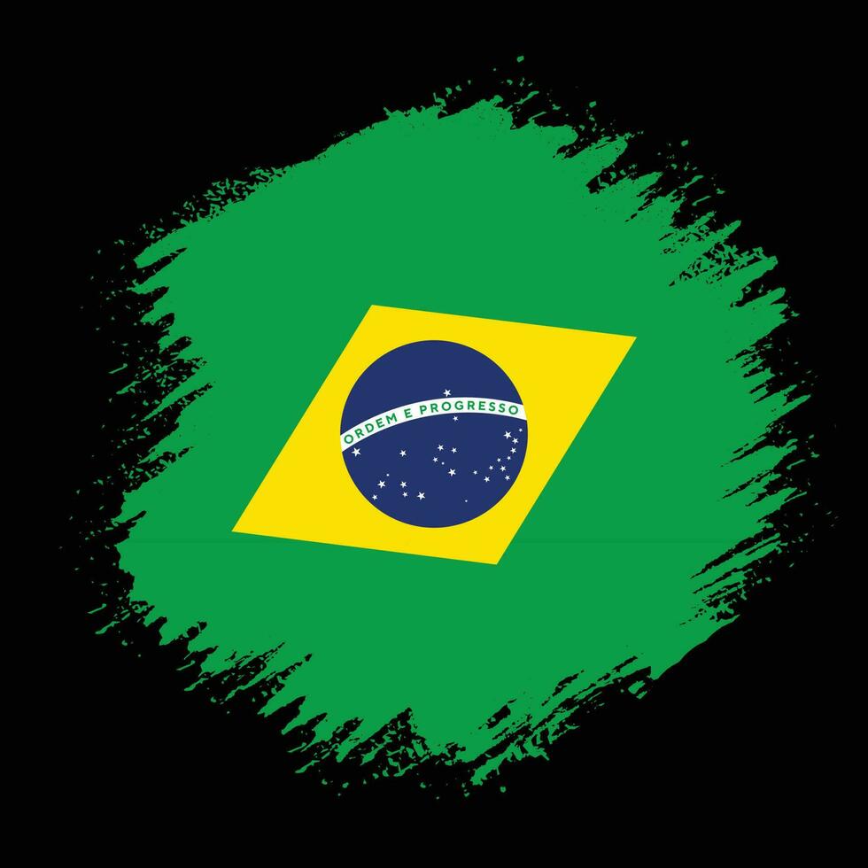 Grunge-Textur beunruhigter Brasilien-Flaggenvektor vektor