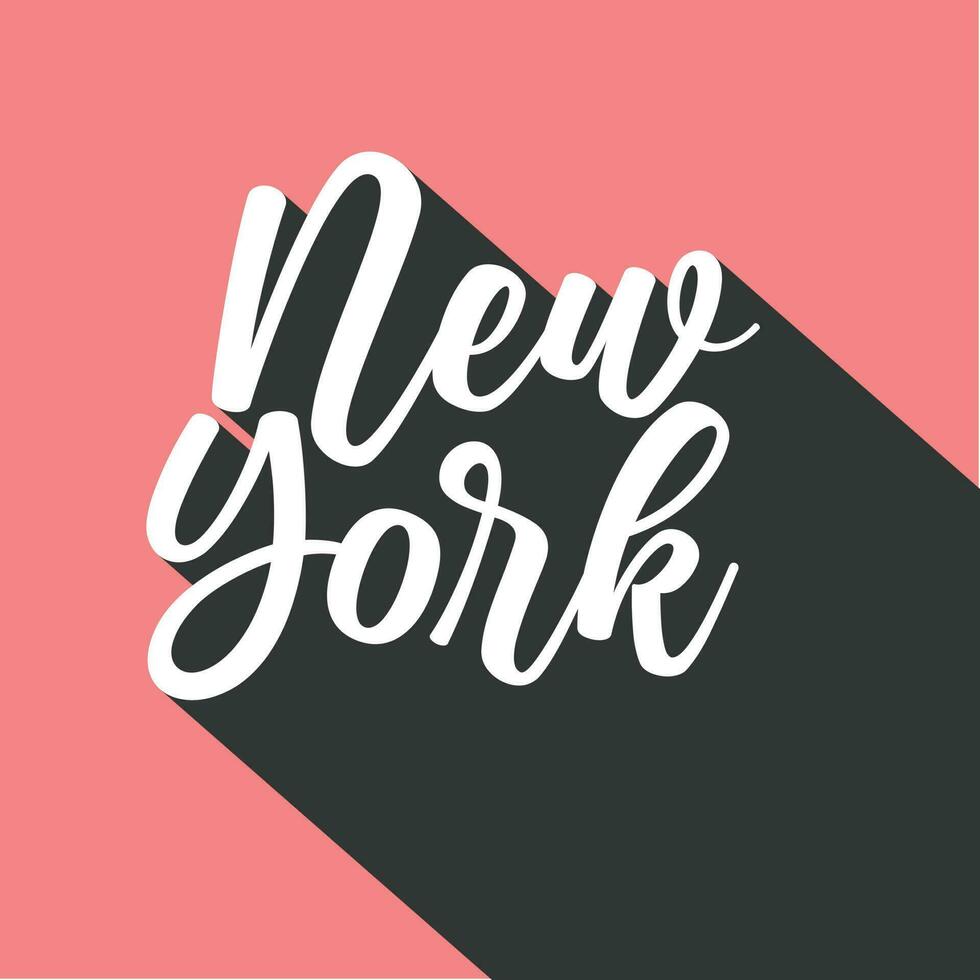 ny york ny unik bäst 3d calligraphic skugga effekt typografi design vektor