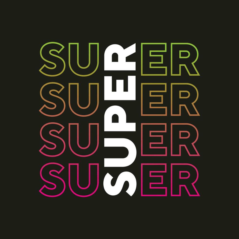 Super neuer bester Farbverlauf bunter einzigartiger Aktientexteffekt professionelles Typografie-T-Shirt-Design vektor