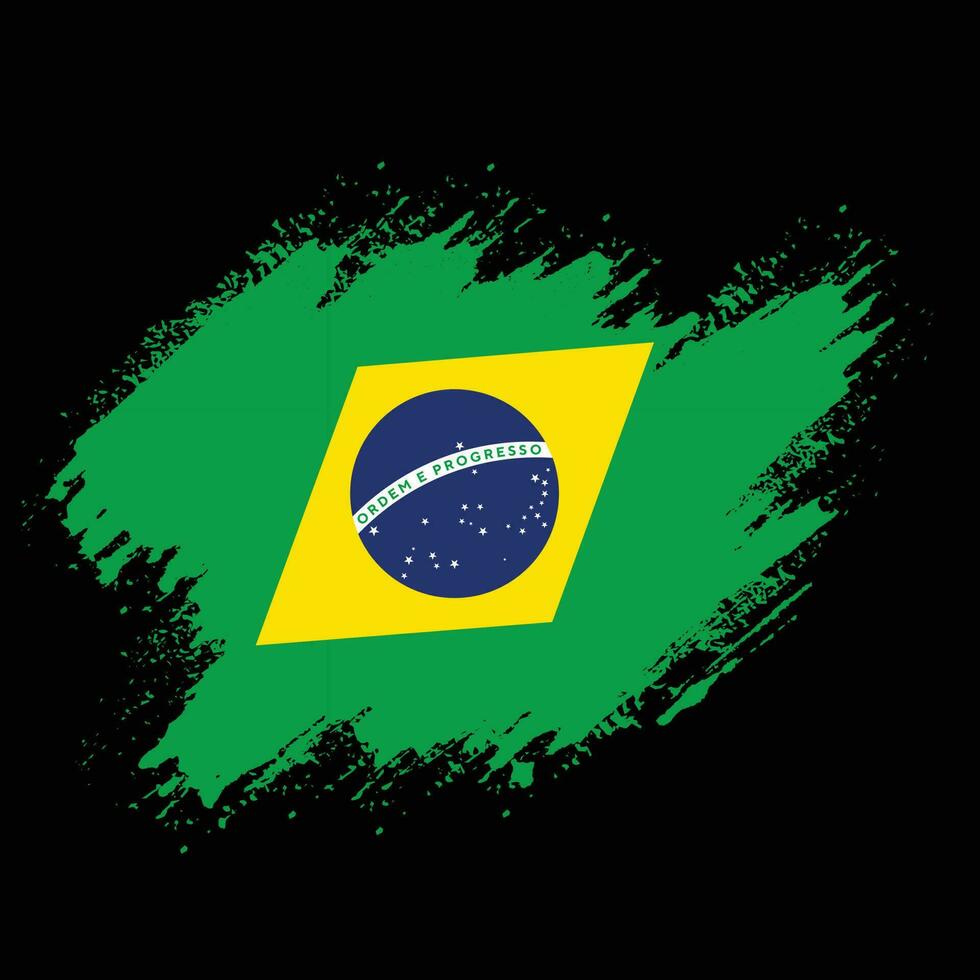 Brasilien borsta grunge flagga vektor