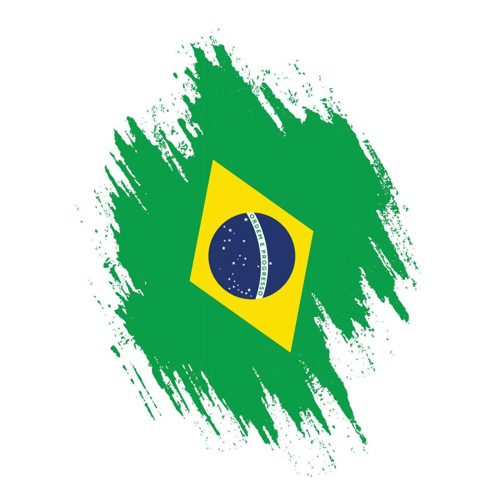 grunge effekt Brasilien flagga design vektor