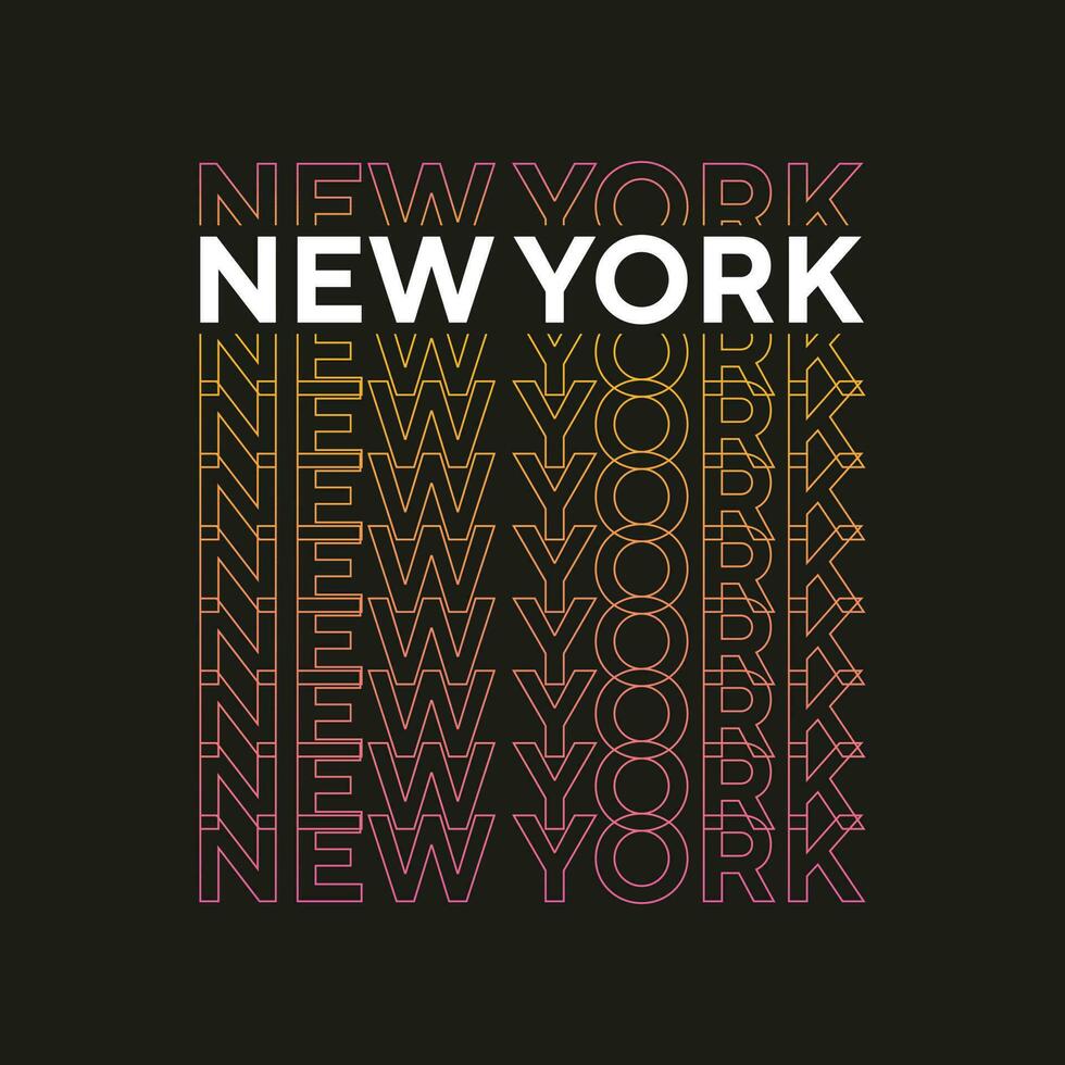 ny york lutning enkel text effekt professionell typografi t skjorta design för skriva ut vektor