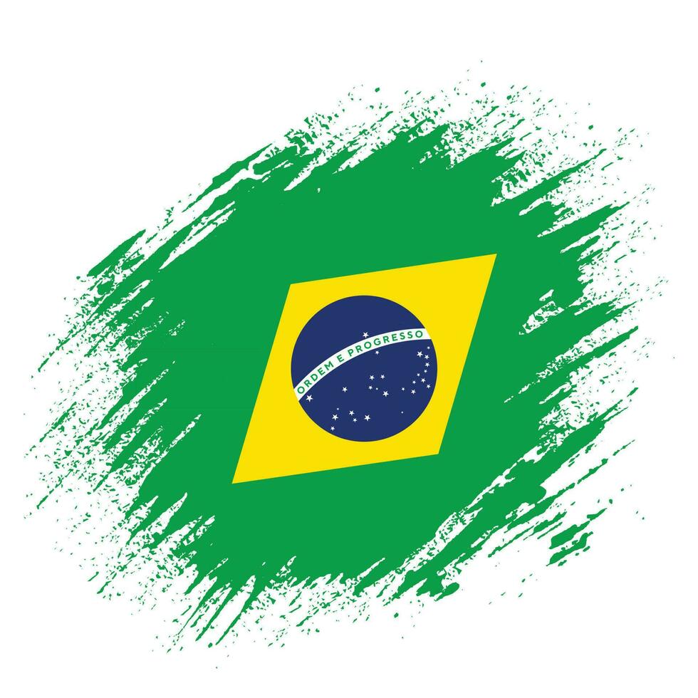 grunge effekt Brasilien flagga design vektor