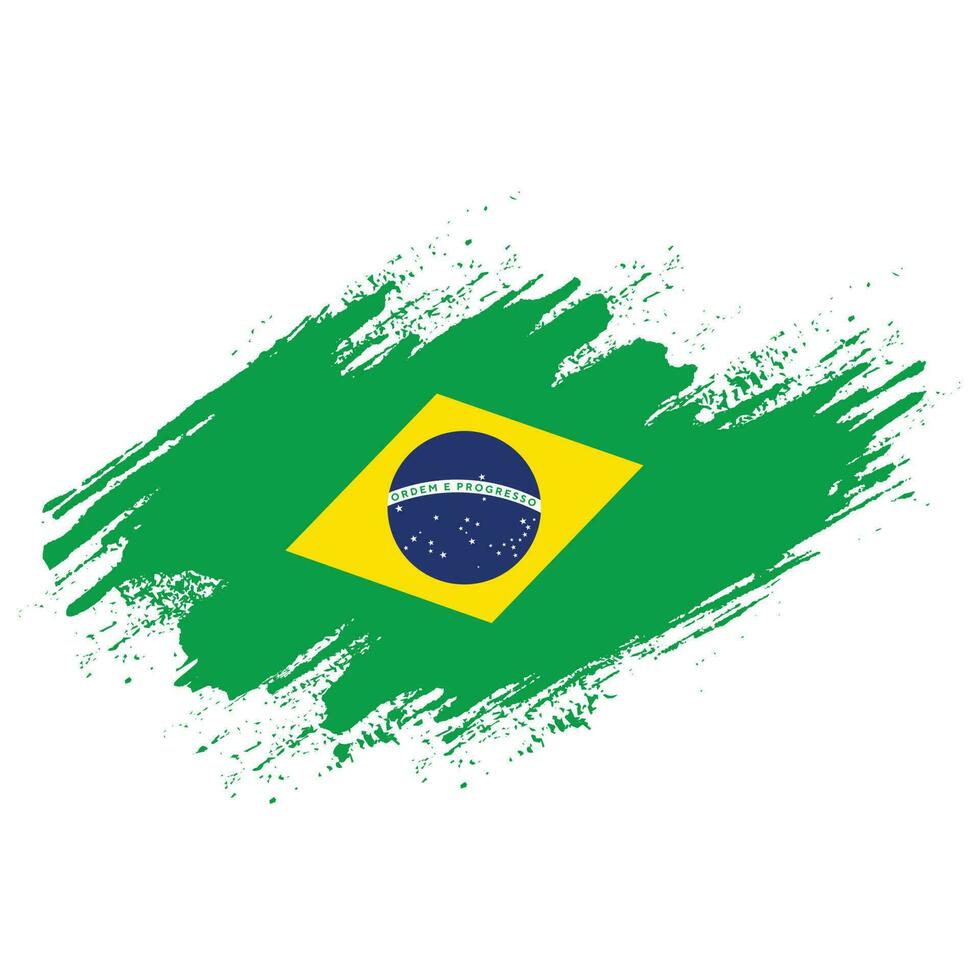 urblekt grunge textur Brasilien abstrakt flagga vektor