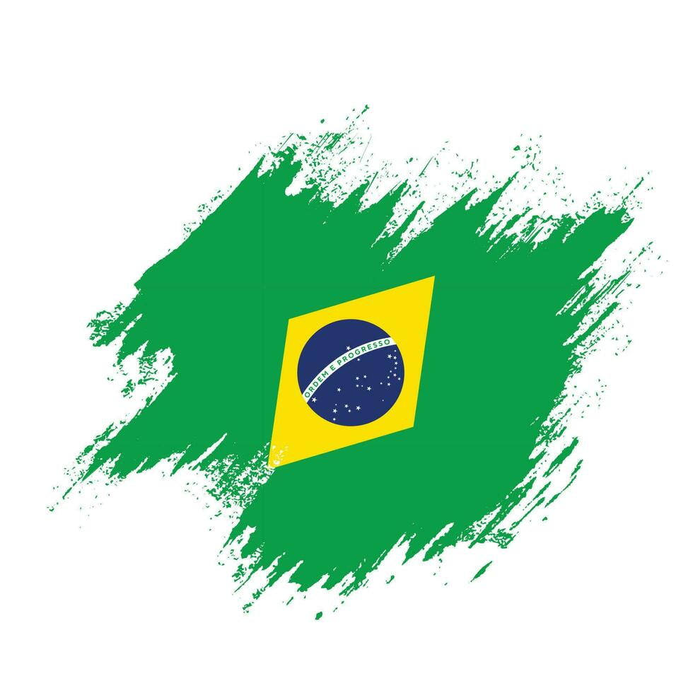 professioneller Grafik-Brasilien-Grunge-Textur-Flaggenvektor vektor