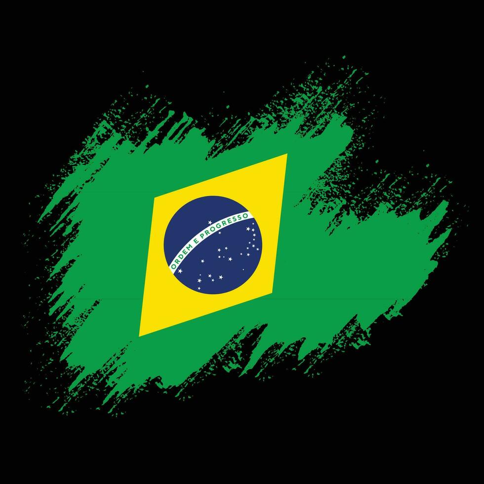 grunge textur urblekt Brasilien flagga vektor