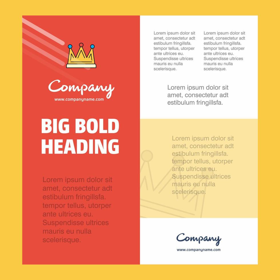 Crown Business Company Poster Vorlage mit Platz für Text und Bilder Vektorhintergrund vektor