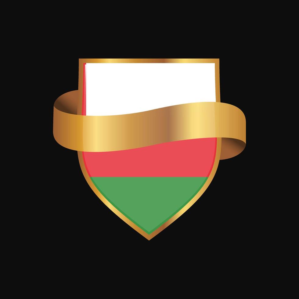 Oman-Flagge goldener Abzeichen-Designvektor vektor