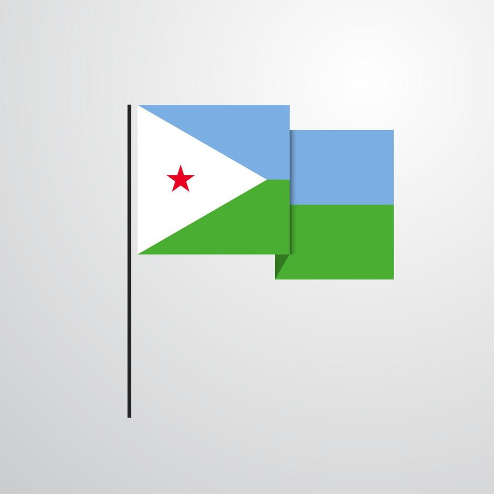 djibouti vinka flagga design vektor