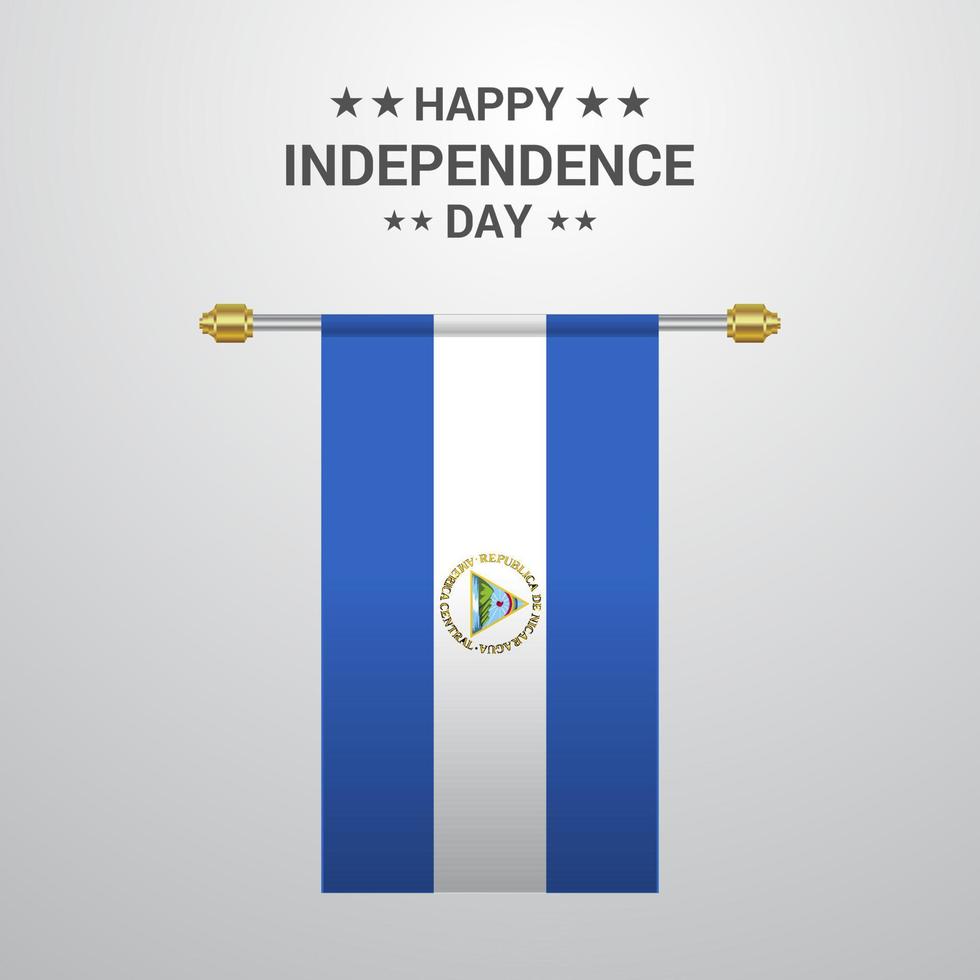 nicaragua unabhängigkeitstag hängender flaggenhintergrund vektor