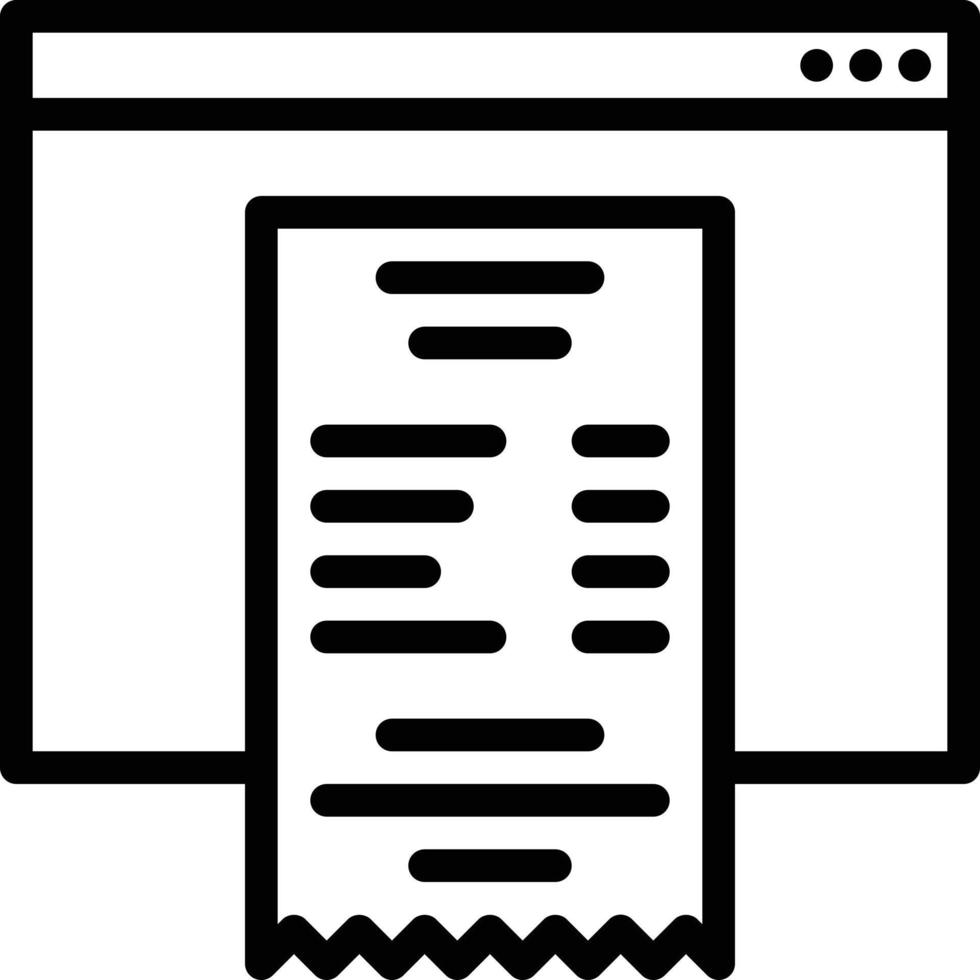 Rechnung Online-Website-Rechnung - Gliederungssymbol vektor