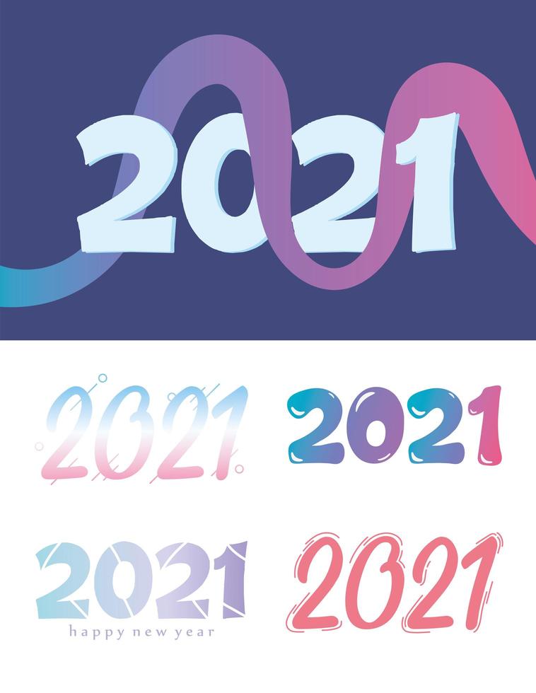 Frohes neues Jahr 2021 Schriftzug gesetzt vektor
