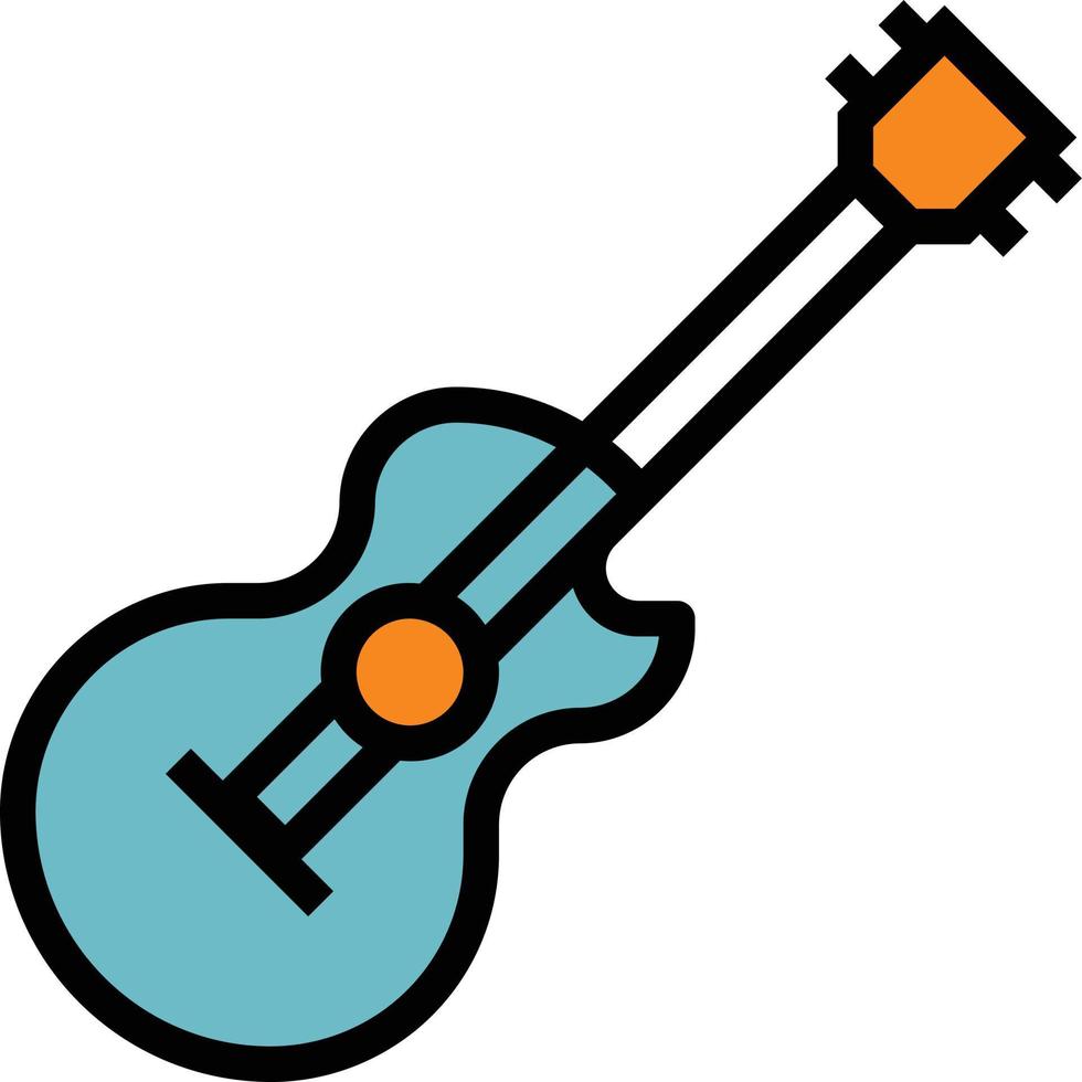 gitarr fest instrument musik musikalisk - fylld översikt ikon vektor