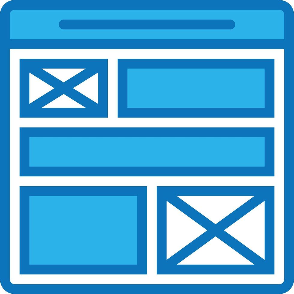 Wireframe-Struktur-Mockup-Softwareentwicklung - blaues Symbol vektor