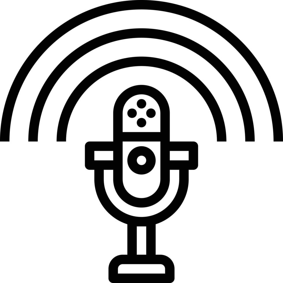 Podcast-Mikrofon Nachrichten Rede Multimedia - Gliederungssymbol vektor