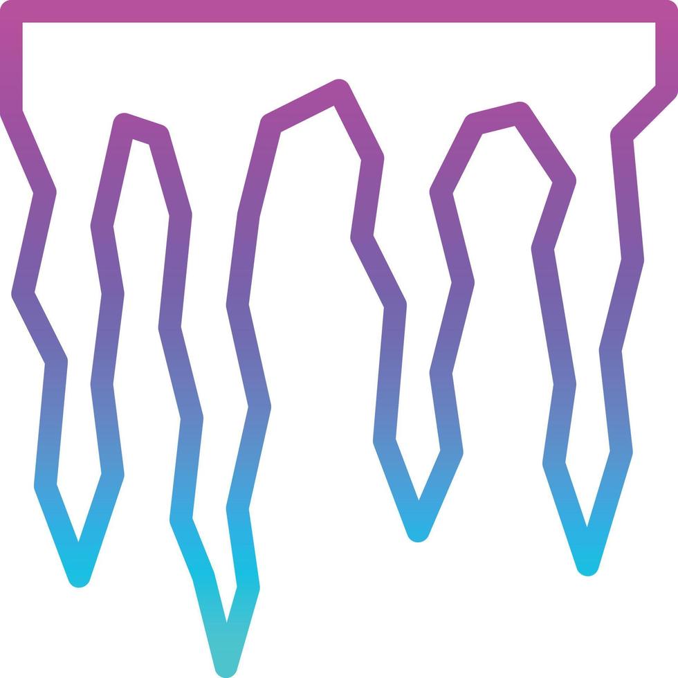 Eiszapfen-Eishöhle einfrieren - Verlaufssymbol vektor