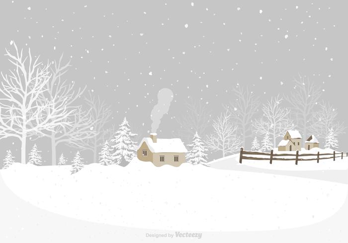 Winter-Dorf-Vektor-Hintergrund vektor