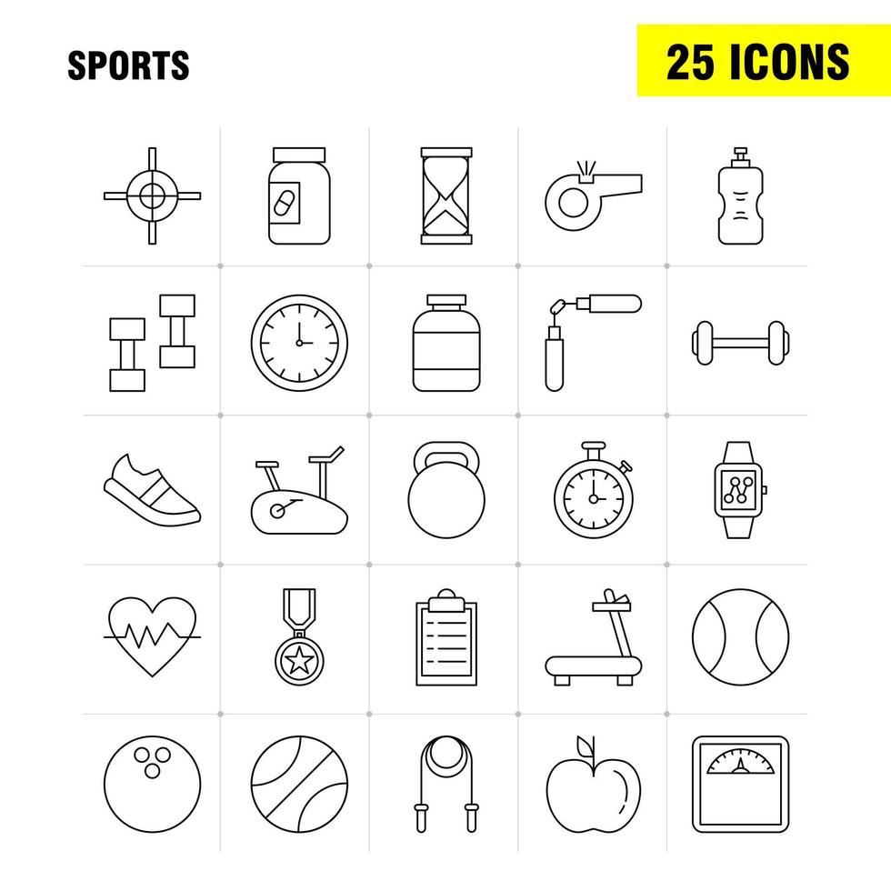 Sportliniensymbol für Webdruck und mobiles Uxui-Kit wie Basketball Basketball Ball Ballspiel Sportauszeichnung Medaille Piktogramm Pack Vektor