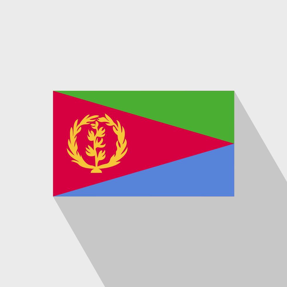 Eritrea-Flagge langer Schatten-Designvektor vektor