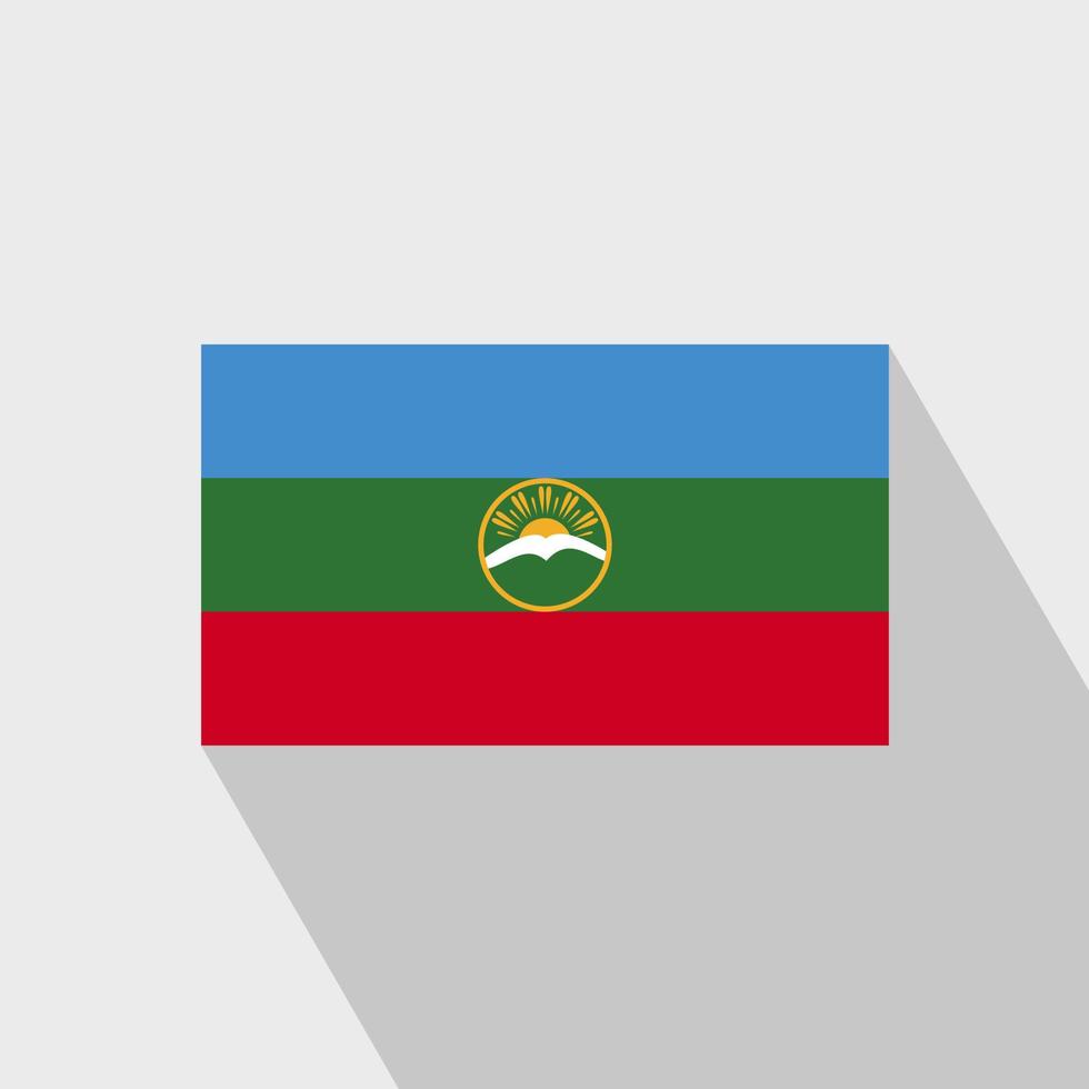 karachay chekessia flagga lång skugga design vektor