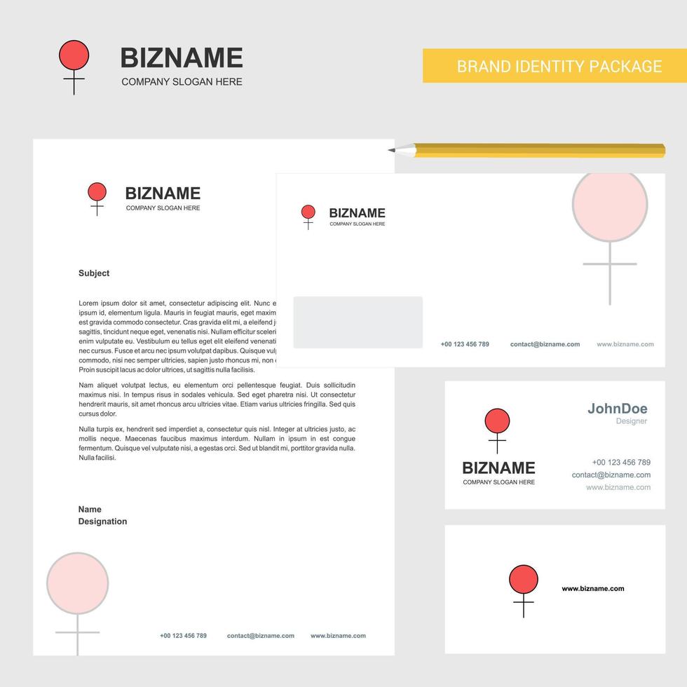 kvinna företag brev kuvert och besöker kort design vektor mall