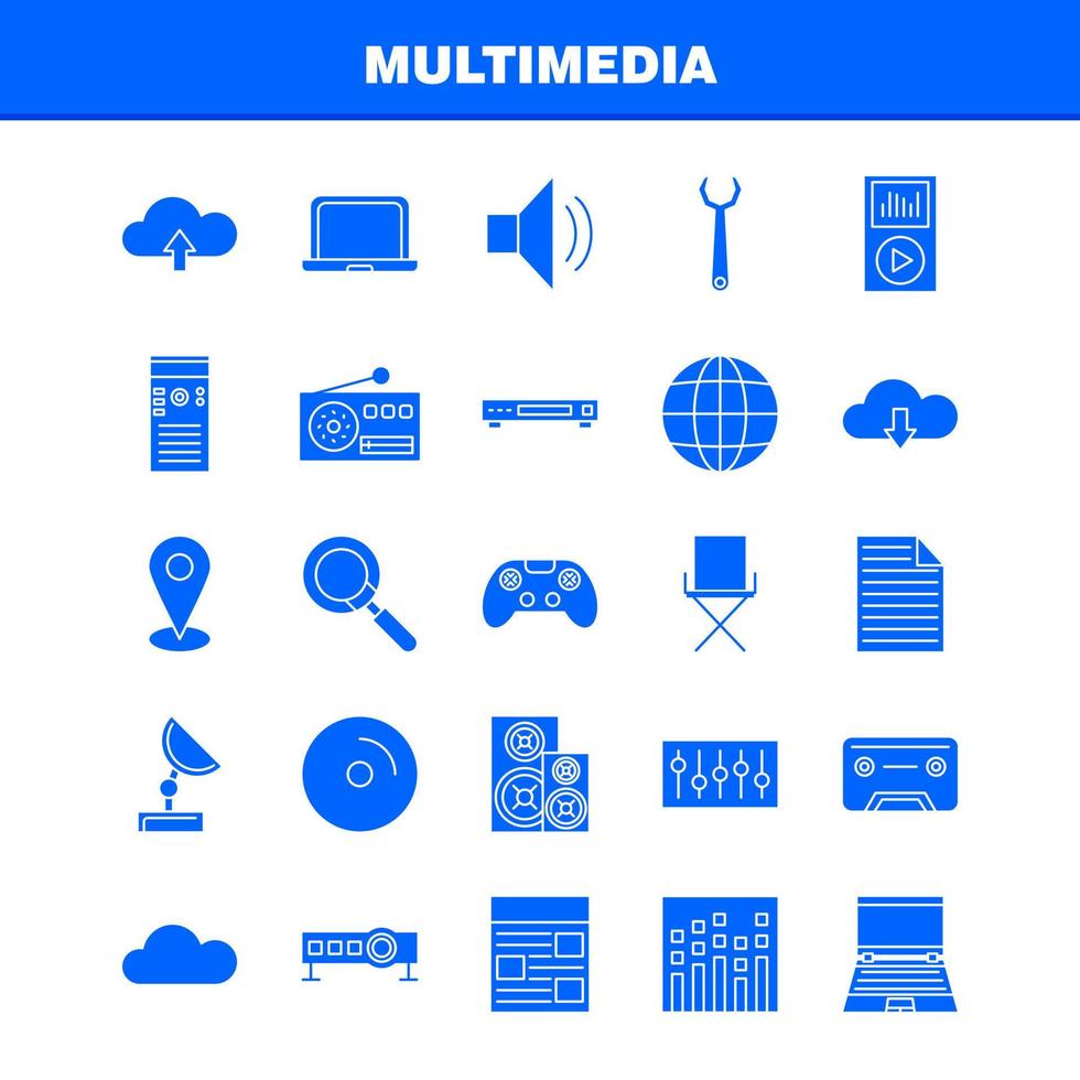 Multimedia-Solid-Glyphen-Symbol für Webdruck und mobiles Uxui-Kit wie Disco-Kugel-Kugel Disco-Party-Kugel-Equalizer-Beat-Piktogramm-Pack-Vektor vektor