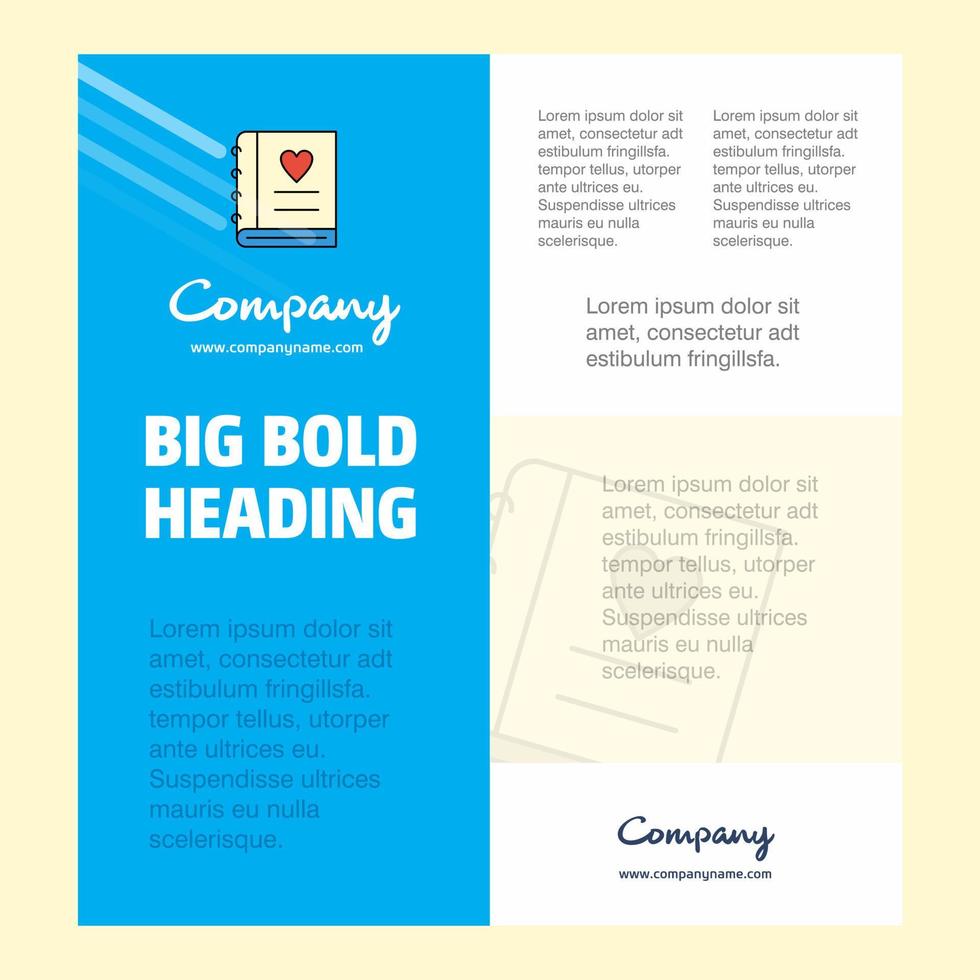 kärlek dagbok företag företag affisch mall med plats för text och bilder vektor bakgrund