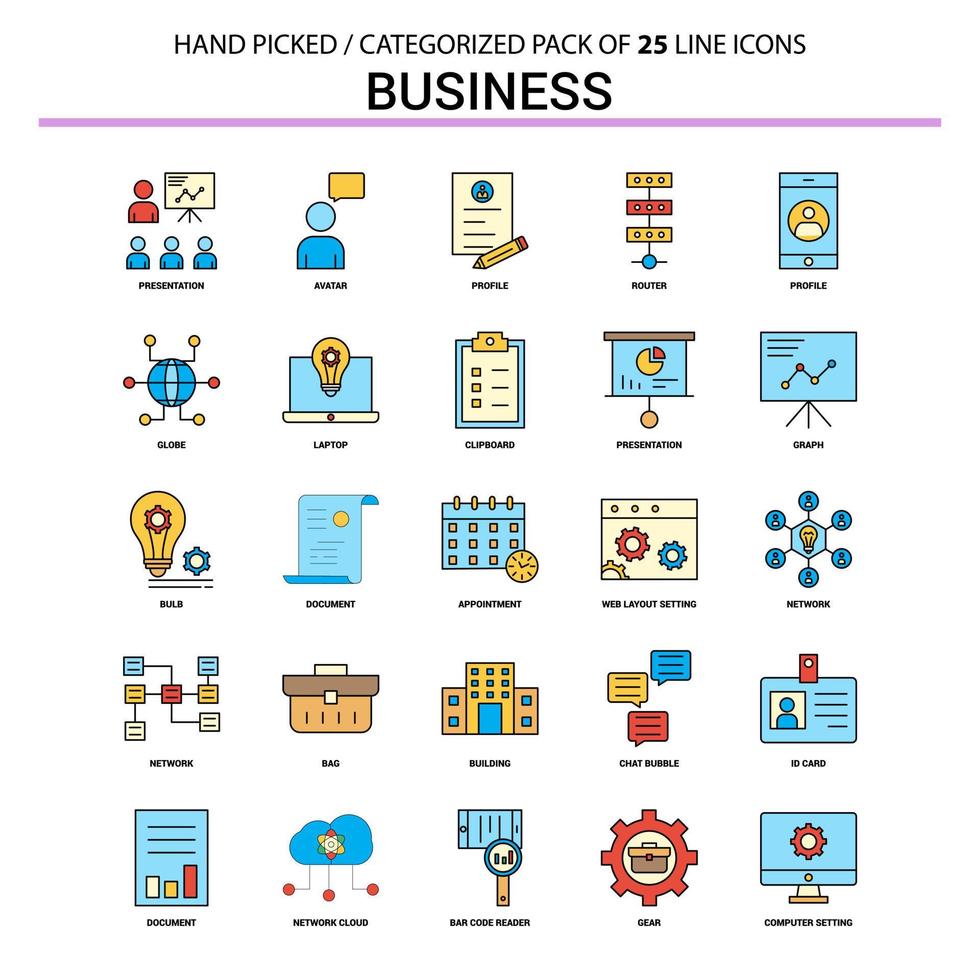 Business-Flatline-Icon-Set Business-Konzept-Icons-Design vektor