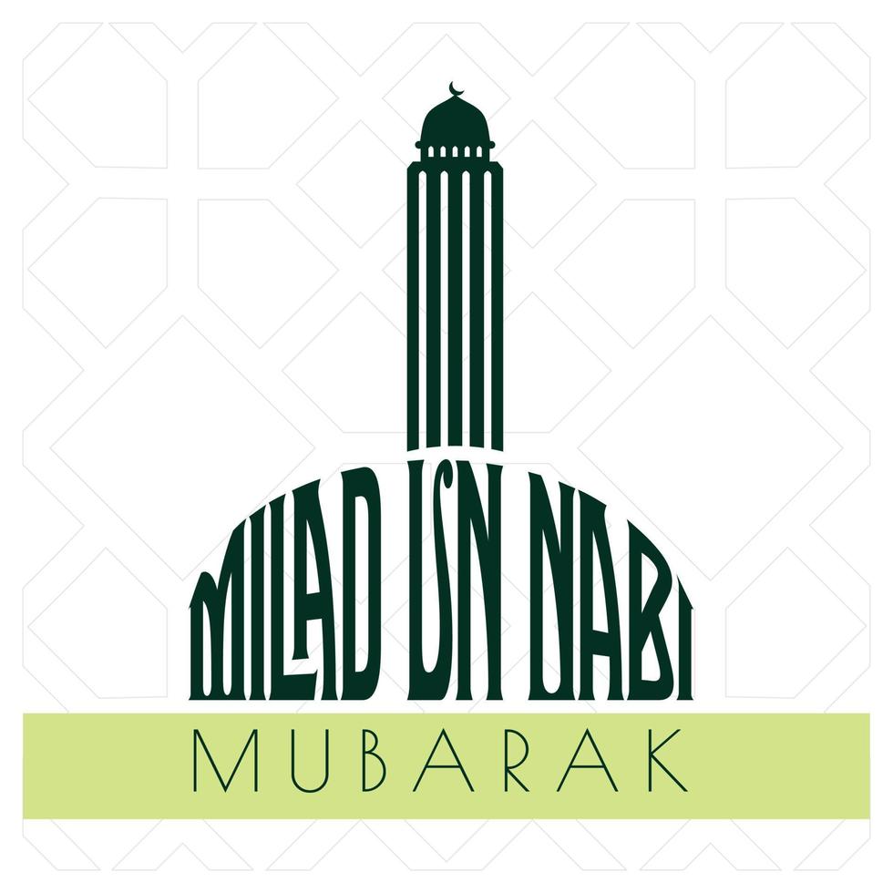 eid milad fn nabi design kort med typografi vektor