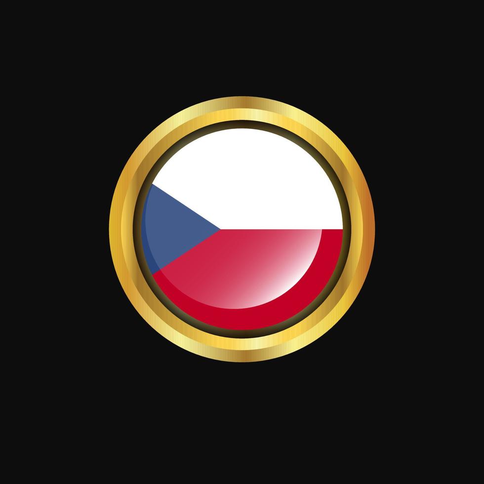 Goldener Knopf der Flagge der Tschechischen Republik vektor