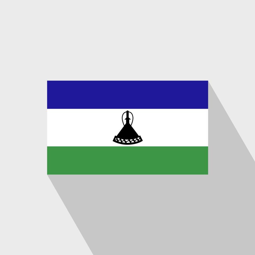 lesotho flagga lång skugga design vektor