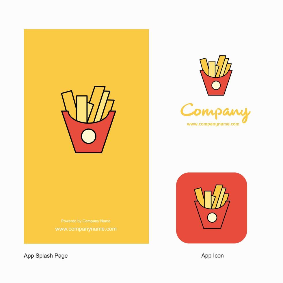 frites företag logotyp app ikon och stänk sida design kreativ företag app design element vektor