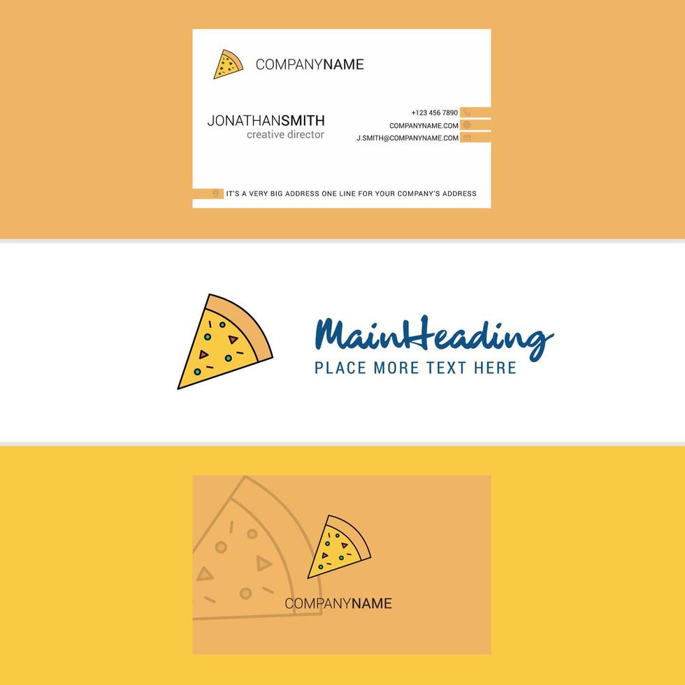 schönes pizza-logo und vertikaler designvektor der visitenkarte vektor