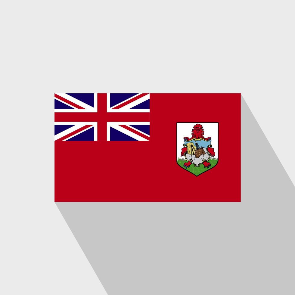Bermuda-Flagge langer Schatten-Designvektor vektor