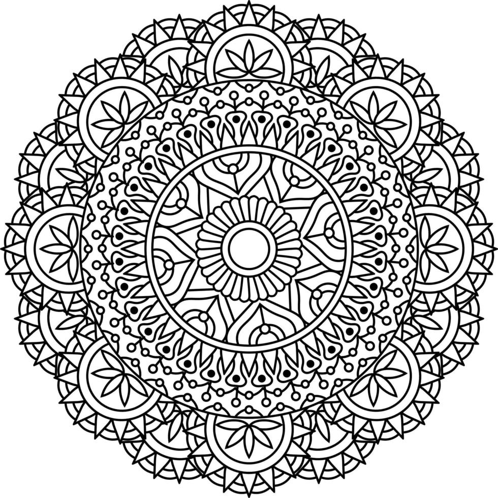Mandala-Malseite, handgezeichnete Illutstration vektor