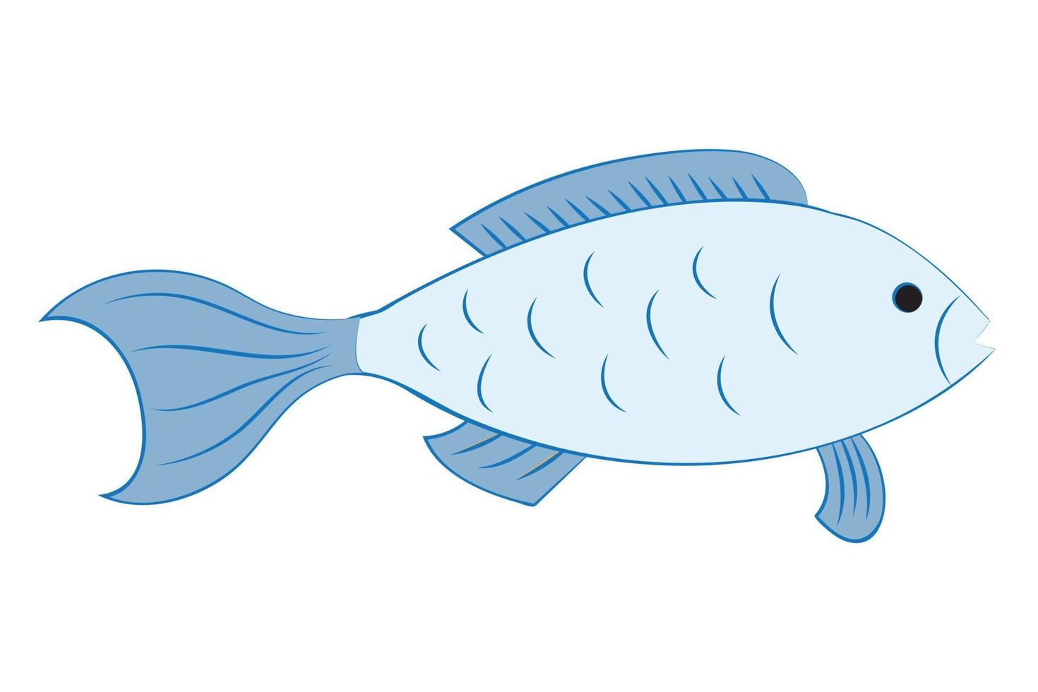 söt fisk i karutun stil. vektor illustration.