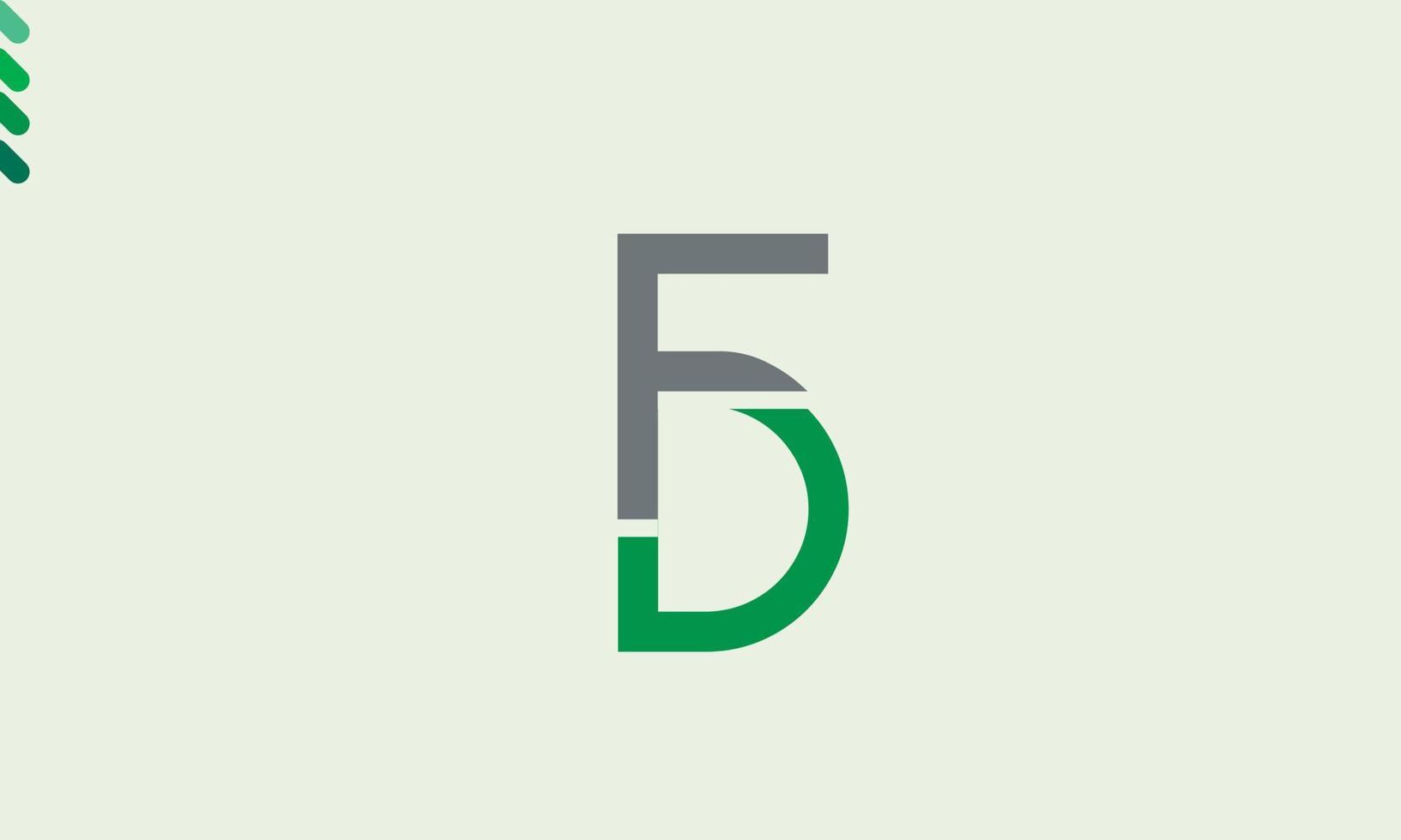 alfabetet bokstäver initialer monogram logotyp fd, df, f och d vektor