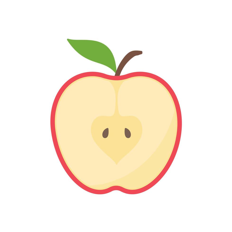 röd äpple vektor. friska ljuv frukt vektor