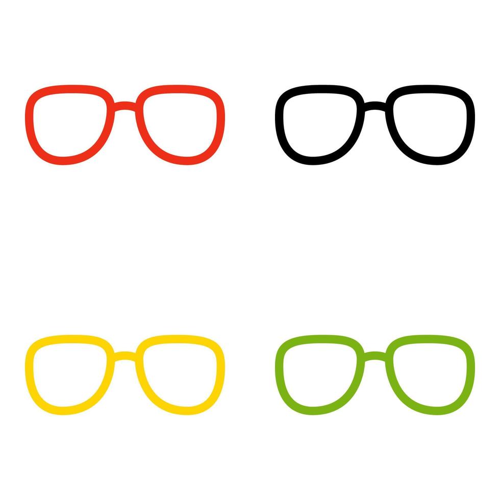 uppsättning av glasögon i platt stil isolerat vektor
