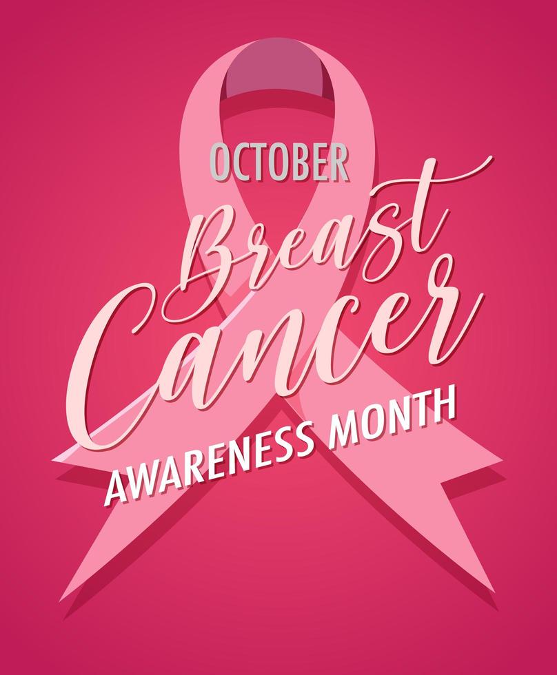 bröstcancer medvetenhet månad rosa banner vektor