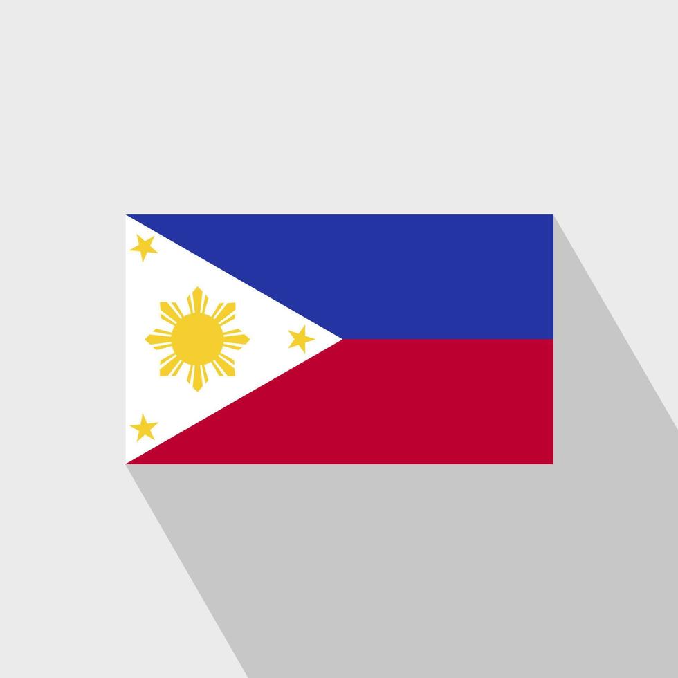 philippinischer Flaggendesignvektor mit langem Schatten vektor
