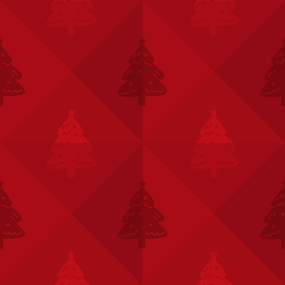 chirstmasgåva sömlös mönster, jul gran på röd. vektor