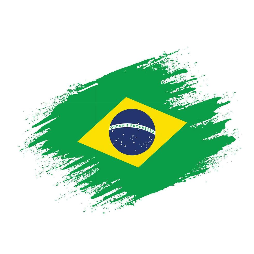 abstrakt grunge textur Brasilien flagga design vektor