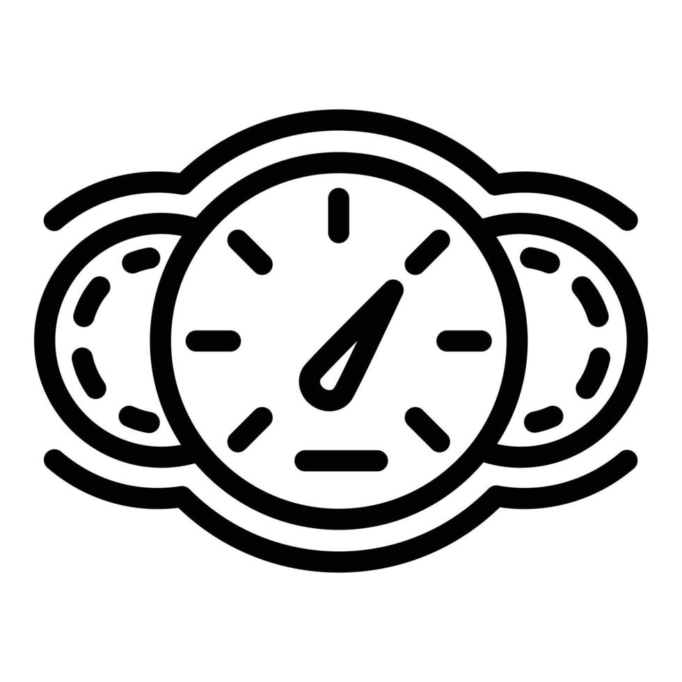 Auto-Tachometer-Symbol, Umrissstil vektor