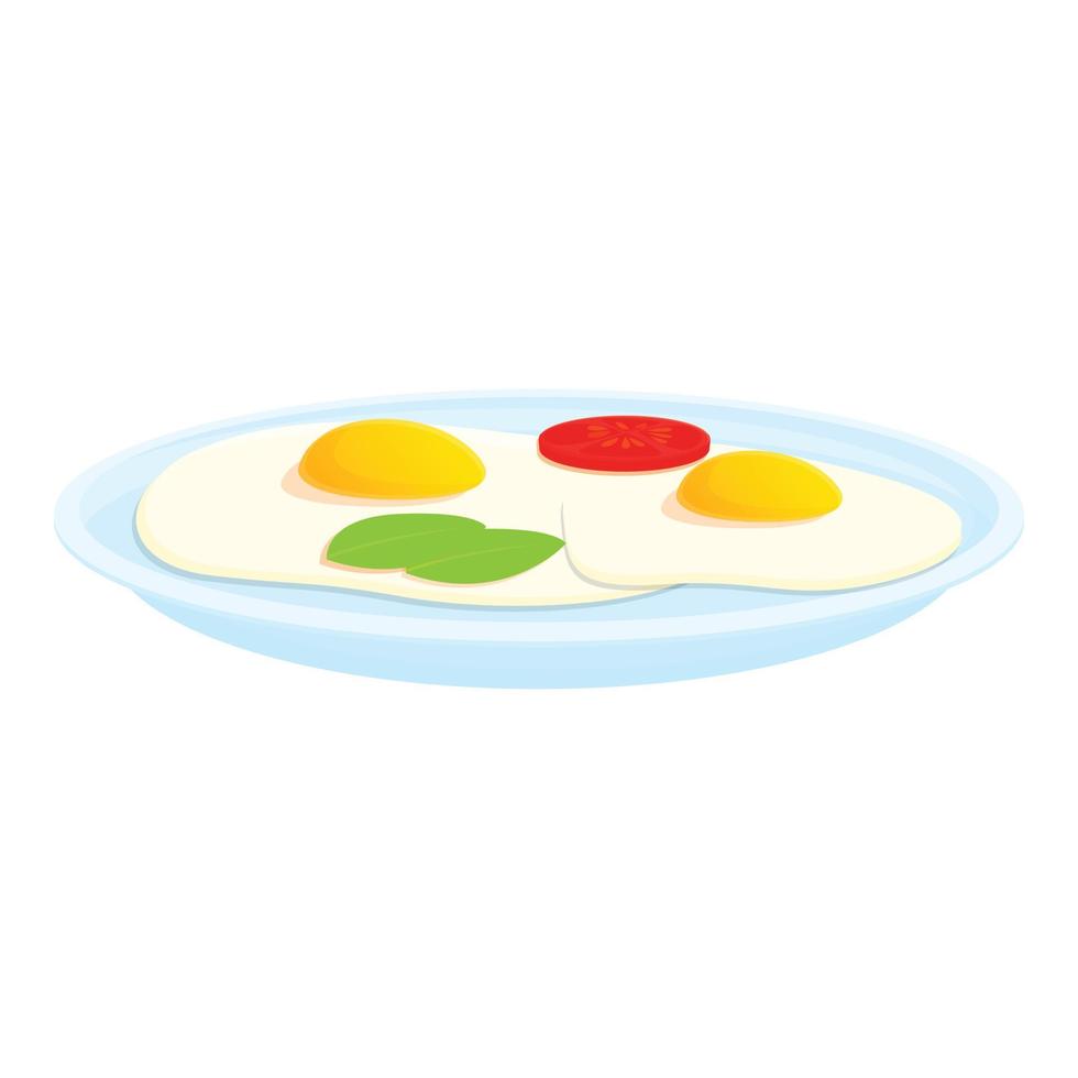 frukost friska ägg ikon, tecknad serie stil vektor