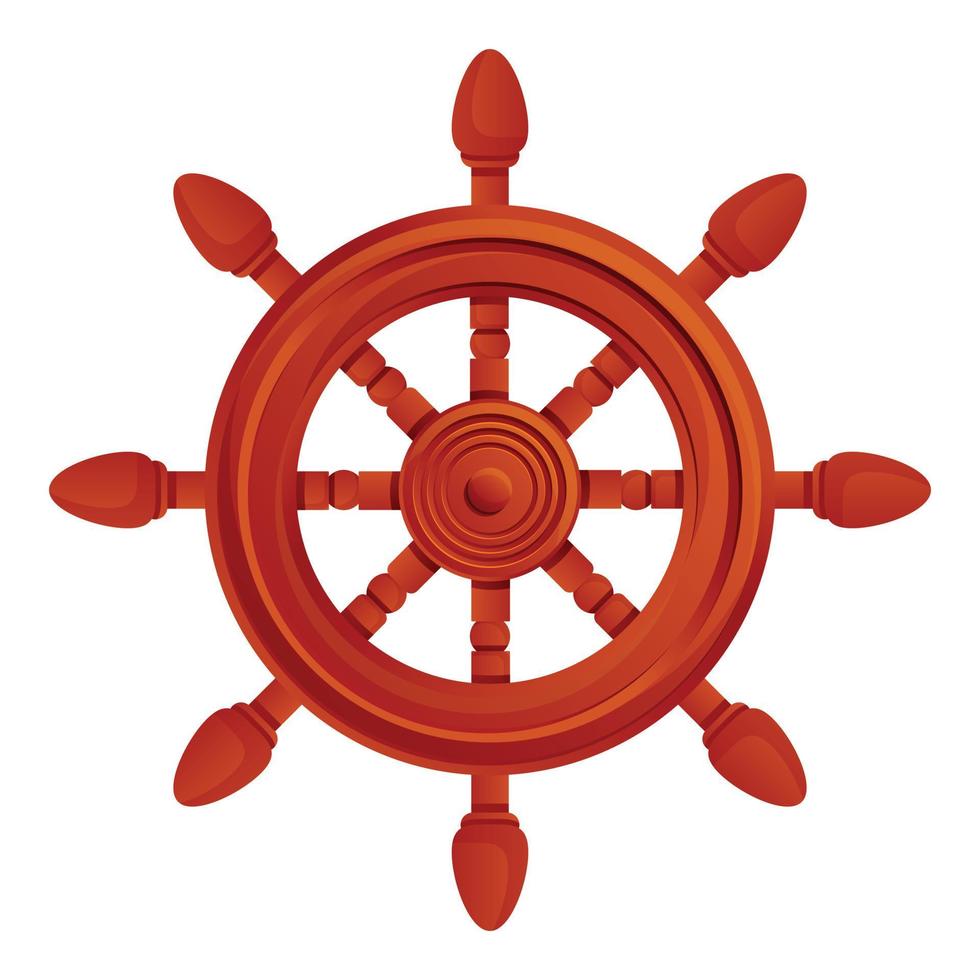 fahrendes Schiffsrad-Symbol, Cartoon-Stil vektor